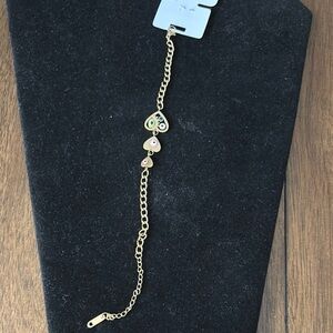 Gold Heart Charm Bracelet